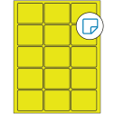 2.5" x 2" Fluorescent Yellow Rectangular Sheet Labels - Removable Adhesive