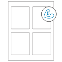 3.5" x 4.15625" White Rectangular Sheet Labels - Ultra Aggressive Adhesive