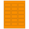 2.375" x 1.25" Fluorescent Orange Rectangular Sheet Labels