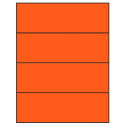 8.5" x 2.75" Fluorescent Red Rectangular Sheet Labels