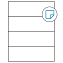 8.5" x 2.75" White Rectangular Sheet Labels - Removable Adhesive