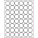 1.25" White Circular Sheet Labels