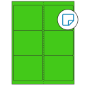 4" x 3.33" Fluorescent Green Rectangular Sheet Labels - Removable Adhesive