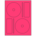 4.656" x 4.656" Fluorescent Pink Sheet Labels