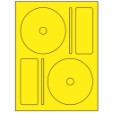 4.656" x 4.656" Fluorescent Yellow Sheet Labels
