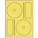 4.656" x 4.656" Pastel Yellow Sheet Labels