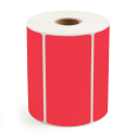 4" x 2" Red - Direct Thermal Labels - 1" Core - Removable Adhesive