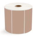 4" x 2" Brown - Thermal Transfer Labels - 1" Core / 5" Outer Diameter - Freezer Grade Adhesive