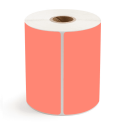 4" x 8" Fluorescent Red - Thermal Transfer Labels - 1" Core - Freezer Grade Adhesive