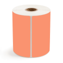 4" x 5" Orange - Thermal Transfer Labels - 1" Core - Removable Adhesive
