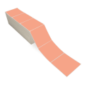4" x 4" Fluorescent Orange - Thermal Transfer Labels - Fanfold - Freezer Grade Adhesive