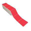 4" x 4" Red - Direct Thermal Labels - Fanfold - Acrylic