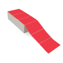 6" x 4" Red - Direct Thermal Labels - Fanfold - Removable Adhesive