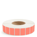 1.5" x 1" Fluorescent Red - Thermal Transfer Labels - 3" Core - Freezer Grade Adhesive