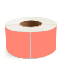 3.5" x 8" Fluorescent Red - Direct Thermal Labels - 3" Core - Freezer Grade Adhesive