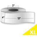 4" x 13" Yellow - Direct Thermal Labels - 3" Core / 12" Outer Diameter (No Perf) - Removable Adhesive