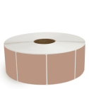 4" x 4" Brown - Thermal Transfer Labels - 3" Core / 12" Outer Diameter (No Perf) - Freezer Grade Adhesive