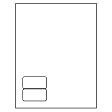 2.5 inch x 1.25 inch White Integrated Form Sheet Labels - 2 Labels Per Sheet