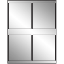 4 inch x 4.5 inch Silver Foil Rectangular Sheet Labels
