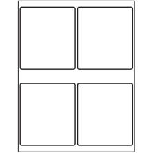 4 inch x 4.5 inch White Rectangular Sheet Labels