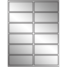 4 inch x 1.625 inch Silver Foil Rectangular Sheet Labels