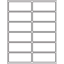 4 inch x 1.625 inch White Rectangular Sheet Labels