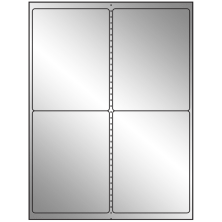 4 inch x 5 inch Silver Foil Rectangular Sheet Labels