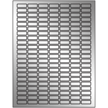 1 inch x 0.375 inch Silver Foil Rectangular Sheet Labels