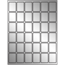 1.25 inch x 1.625 inch Silver Foil Rectangular Sheet Labels