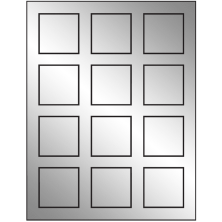 2 inch x 2 inch Silver Foil Square Sheet Labels