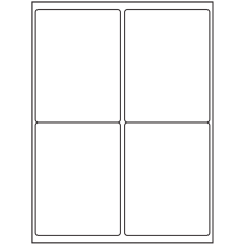 4x5 Laser & Inkjet Sheet Labels - 4 per Sheet - 4,000/Case (1,000 Sheets) - White, Rounded Corners
