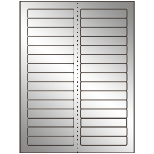 3.4375 inch x 0.667 inch Silver Foil Rectangular Sheet Labels