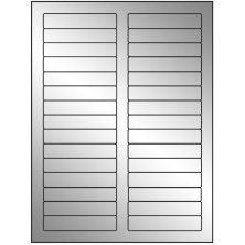 3.4375 inch x 0.667 inch Silver Foil Rectangular Sheet Labels