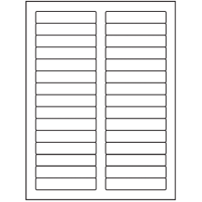 3.4375 inch x 0.667 inch White Rectangular Sheet Labels