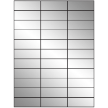 2.83 inch x 1 inch Silver Foil Rectangular Sheet Labels