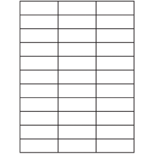2.83 inch x 1 inch White Rectangular Sheet Labels