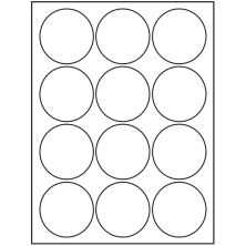 2.5 inch White Vinyl Drum Circular Sheet Labels