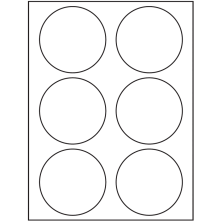 3.33 inch White Circular Sheet Labels