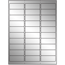 2.625 inch x 1 inch Silver Foil Rectangular Sheet Labels