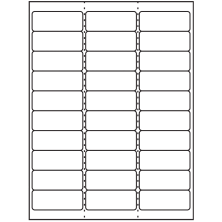 2.625 inch x 1 inch White Rectangular Sheet Labels