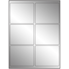 4 inch x 3.25 inch Silver Foil Rectangular Sheet Labels