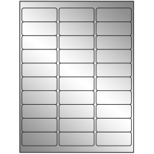 2.625 inch x 1 inch Silver Foil Rectangular Sheet Labels (30-UP)