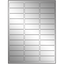 2.625 inch x 0.875 inch Silver Foil Rectangular Sheet Labels