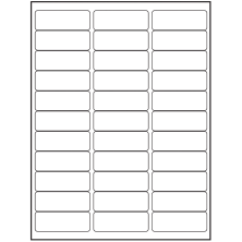 2.625 inch x 0.875 inch White Rectangular Sheet Labels