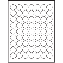 1 inch White Circular Sheet Labels