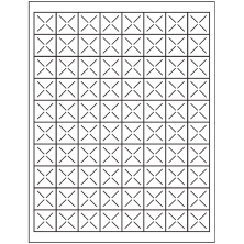 1 inch x 1 inch White Square Sheet Labels