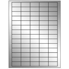 1.5 inch x 0.75 inch Silver Foil Rectangular Sheet Labels