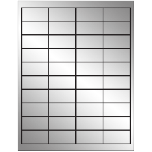 2 inch x 1 inch Silver Foil Rectangular Sheet Labels