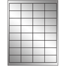 2 inch x 1.25 inch Silver Foil Rectangular Sheet Labels