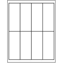 2 inch x 5 inch White Rectangular Sheet Labels